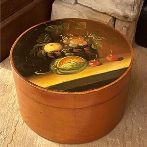 Hand-Painted Decorative Box - Orange and Black